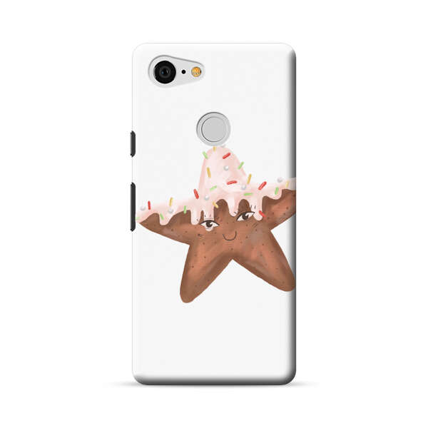 Smiling Gingerbread Star Cookie Google Pixel 3 Hard Case