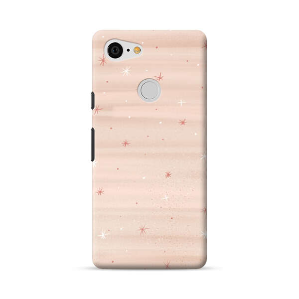 Soft Pink Background with Delicate Stars Google Pixel 3 Hard Case