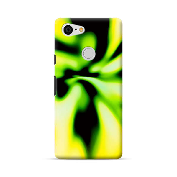 Vibrant Abstract Green and Yellow Swirl Google Pixel 3 Hard Case