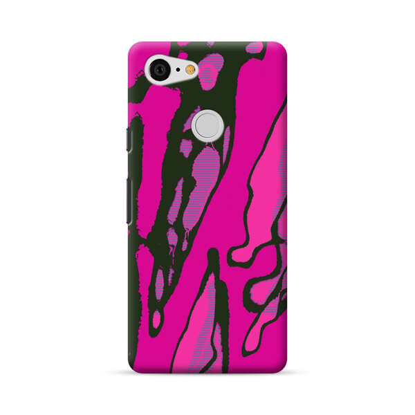 Vibrant Abstract Magenta Black Pattern Google Pixel 3 Hard Case