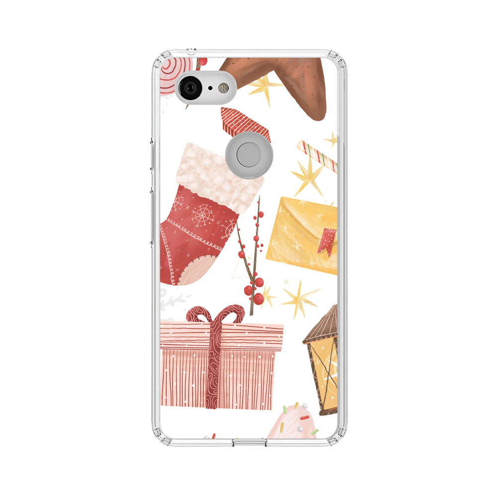 Christmas Festive Pattern with Gingerbread and Gifts Google Pixel 3 XL Case