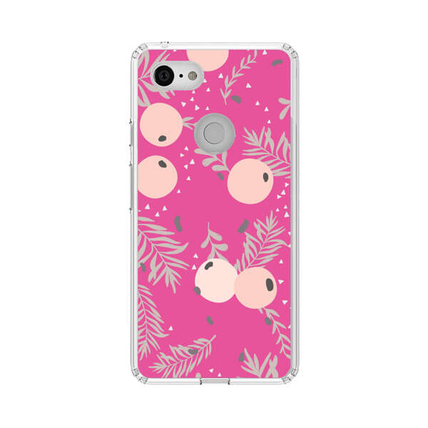 Berries Floral Pattern Pink Background Google Pixel 3 XL Case