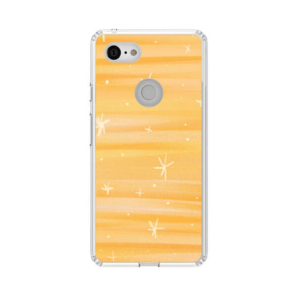 Bright Orange Star Pattern Google Pixel 3 XL Case