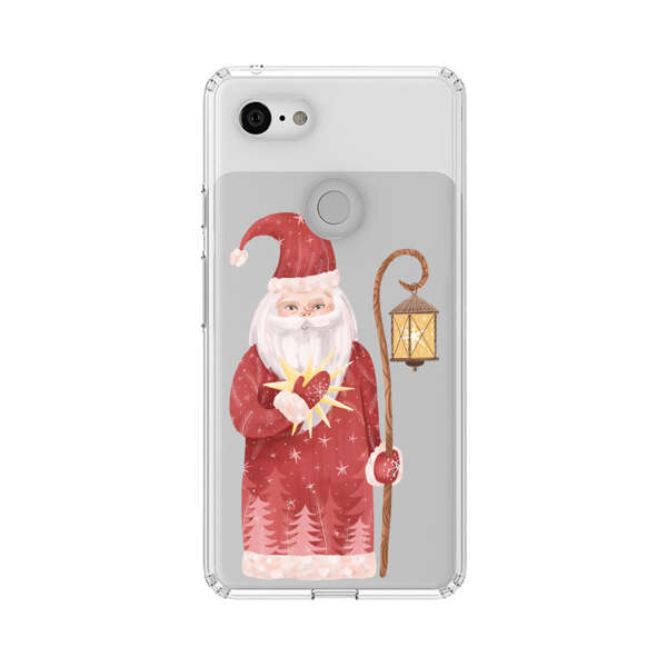 Charming Santa Claus Holding Glowing Heart and Lantern Google Pixel 3 XL Case