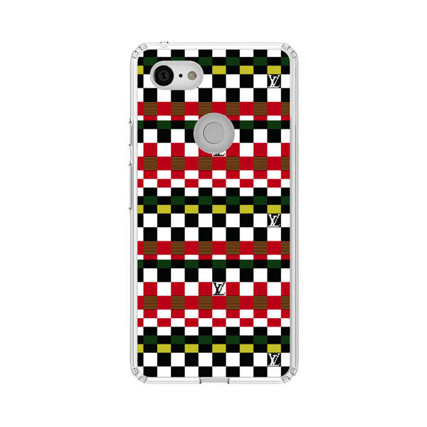 Colorful Checkerboard Stripes Pattern Google Pixel 3 XL Case