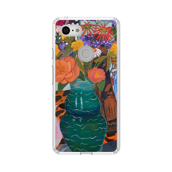Colorful Still Life with Flower Vases and Shell Google Pixel 3 XL Case