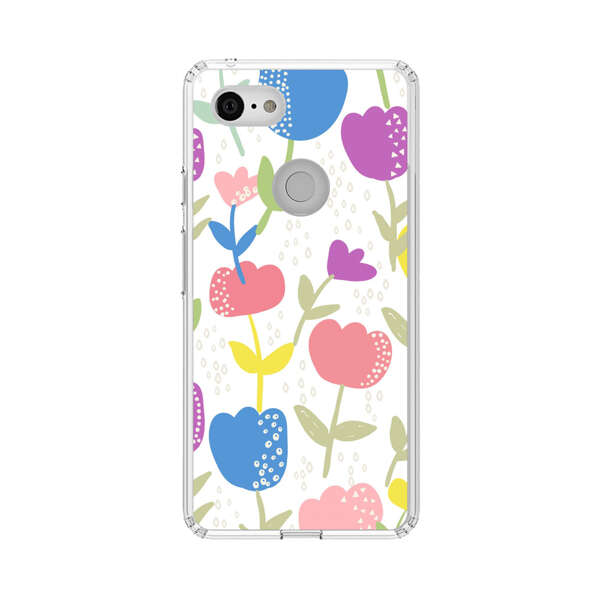 Colorful Tulip Floral Pattern Google Pixel 3 XL Case