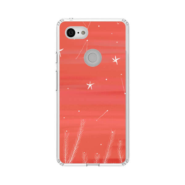 Coral Night Sky with Stars and Plants Google Pixel 3 XL Case