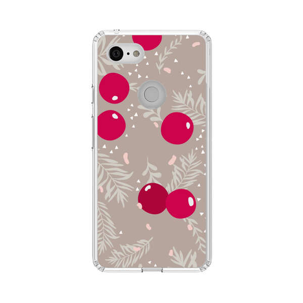 Cranberries and pine branches holiday pattern Google Pixel 3 XL Case