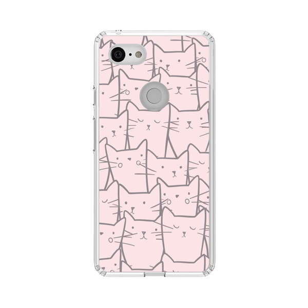 Cute Hand Drawn Cat Pattern Google Pixel 3 XL Case