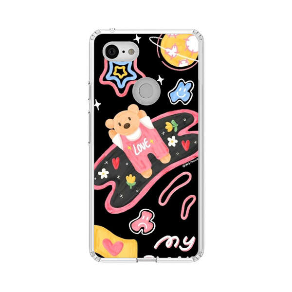 Cute Teddy Bear Love Space Design Google Pixel 3 XL Case