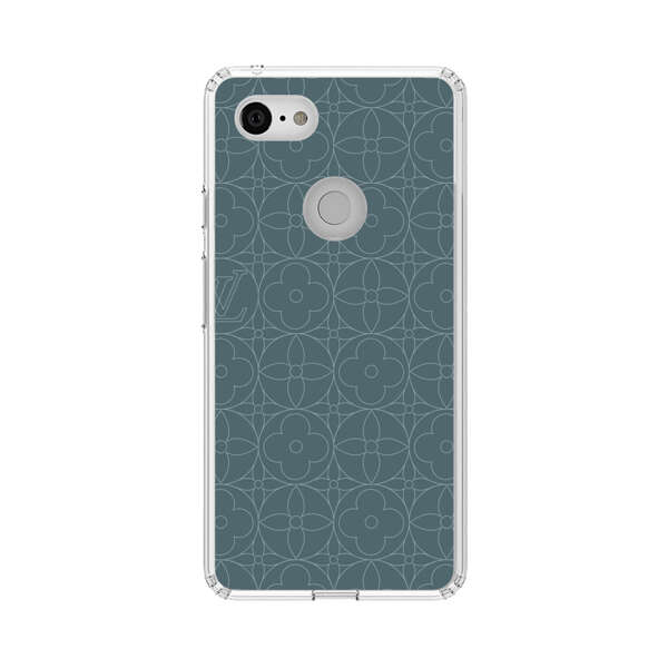 Elegant Blue Geometric Floral Pattern Google Pixel 3 XL Case