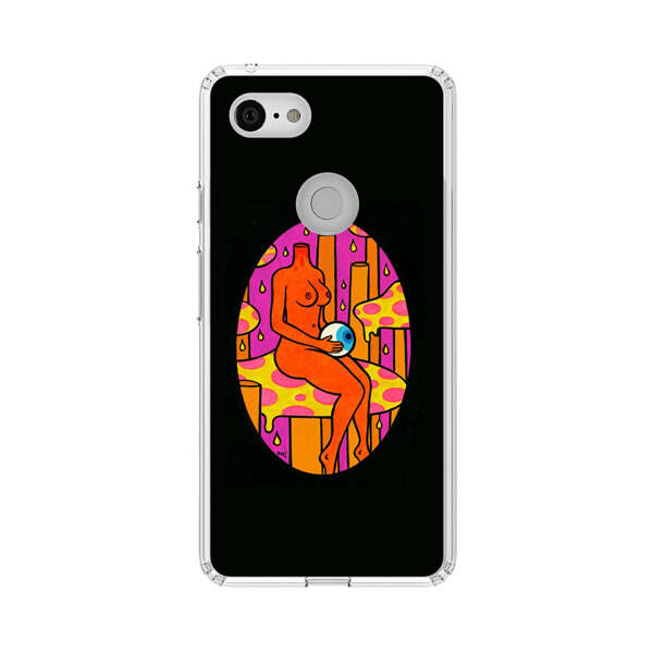 Faceless Nude Figure Holding Sphere Abstract Art Google Pixel 3 XL Case