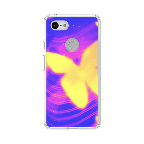 Glowing Purple and Yellow Butterflies Google Pixel 3 XL Case