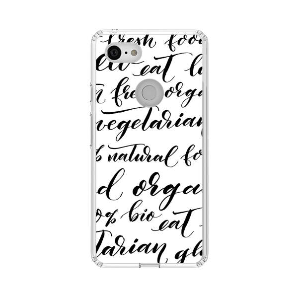 Healthy Food Lifestyle Calligraphy Pattern Google Pixel 3 XL Case