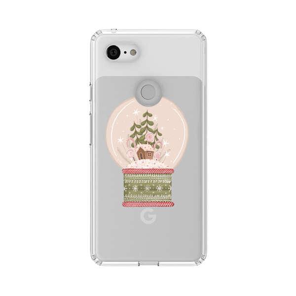 Holiday Snow Globe with Gingerbread House Google Pixel 3 XL Case