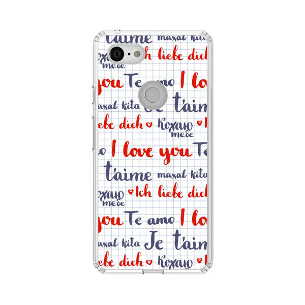 Love Message Multilingual Pattern Google Pixel 3 XL Case