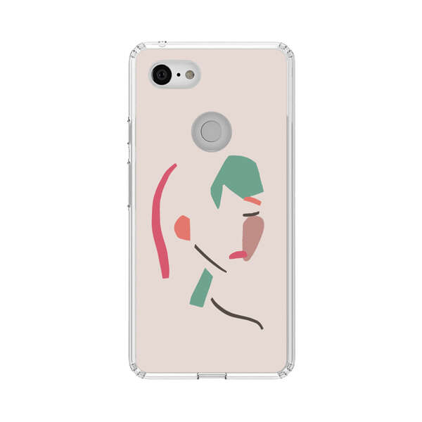 Minimalist Abstract Line Art Woman Face Google Pixel 3 XL Case