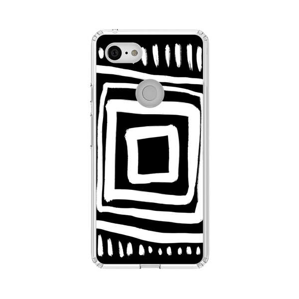 Minimalist Geometric Black and White Design Google Pixel 3 XL Case