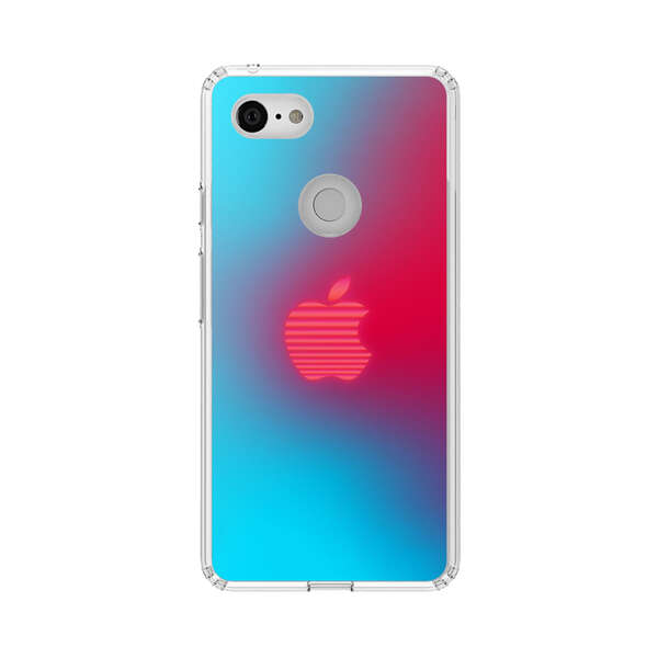 Neon Striped Apple Logo Gradient Background Google Pixel 3 XL Case