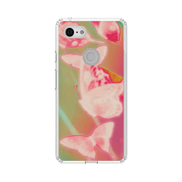Pink Butterflies Dreamy Colorful Background Google Pixel 3 XL Case