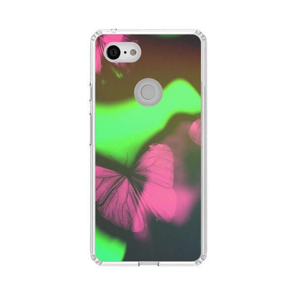 Pink Butterflies Green Background Google Pixel 3 XL Case