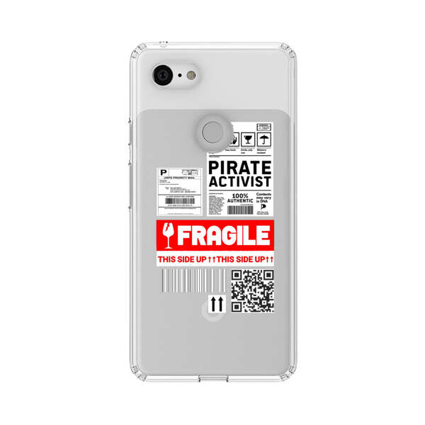 Pirate Activist Fragile Shipping Label Google Pixel 3 XL Case