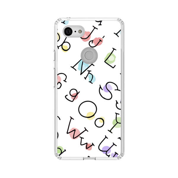Playful Alphabet Pattern with Colorful Letters Google Pixel 3 XL Case