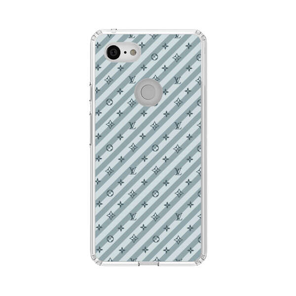 Stylish Blue Diagonal Striped Luxury Logo Pattern Google Pixel 3 XL Case
