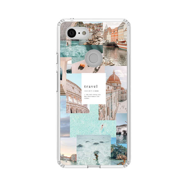 Travel Scenic Collage with Landmarks and Coastline Google Pixel 3 XL Case