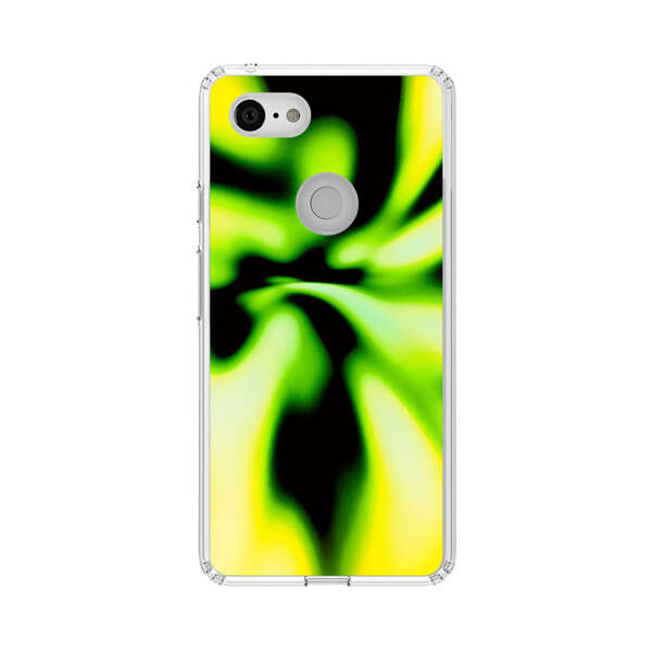 Vibrant Abstract Green and Yellow Swirl Google Pixel 3 XL Case
