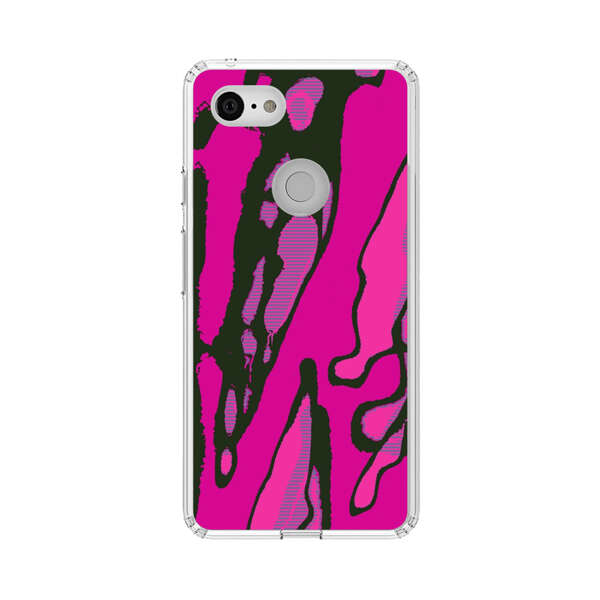 Vibrant Abstract Magenta Black Pattern Google Pixel 3 XL Case
