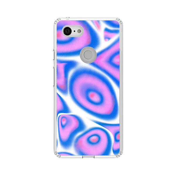 Vibrant Abstract Pink and Blue Swirl Pattern Google Pixel 3 XL Case