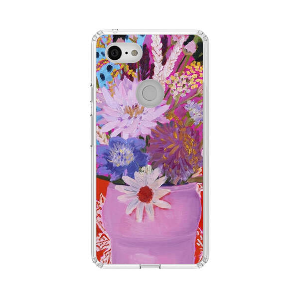 Vibrant Floral Bouquet in Pink Vase Google Pixel 3 XL Case