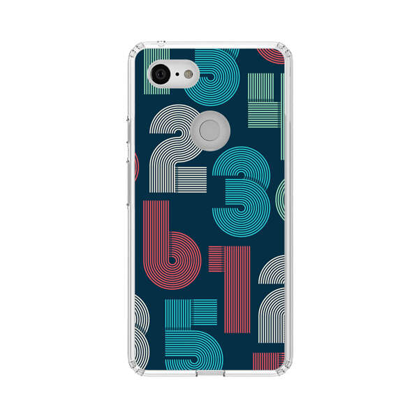 Vibrant Seamless Pattern of Colorful Stylized Numbers Google Pixel 3 XL Case
