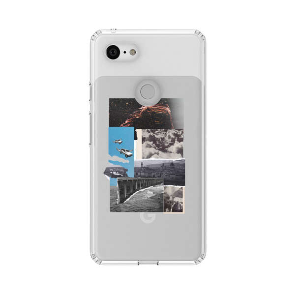 Vintage Collage with Aviation, Bridge, and Cityscape Google Pixel 3 XL Case
