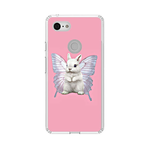 White Bunny with Butterfly Wings Google Pixel 3 XL Case