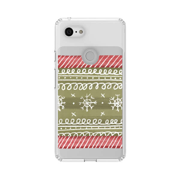 Winter Pattern with Snowflakes and Red Stripes Google Pixel 3 XL Case