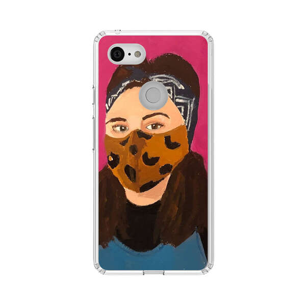 Woman Leopard Print Face Mask Google Pixel 3 XL Case