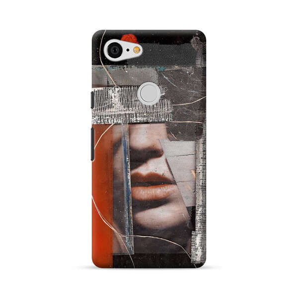 Abstract Collage Close Up Face Google Pixel 3 XL Hard Case