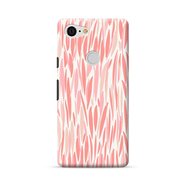 Abstract Coral Wavy Lines Pattern Google Pixel 3 XL Hard Case