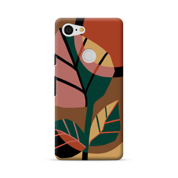 Abstract Geometric Leaves Design Google Pixel 3 XL Hard Case