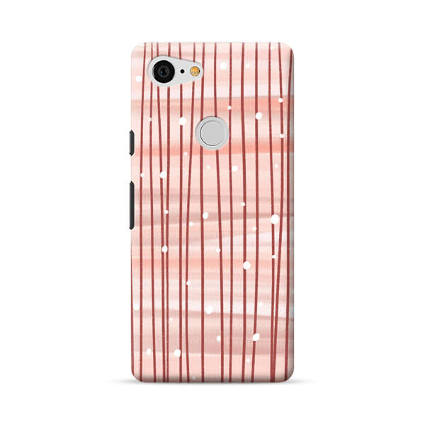 Abstract Vertical Lines Pink Pattern Google Pixel 3 XL Hard Case