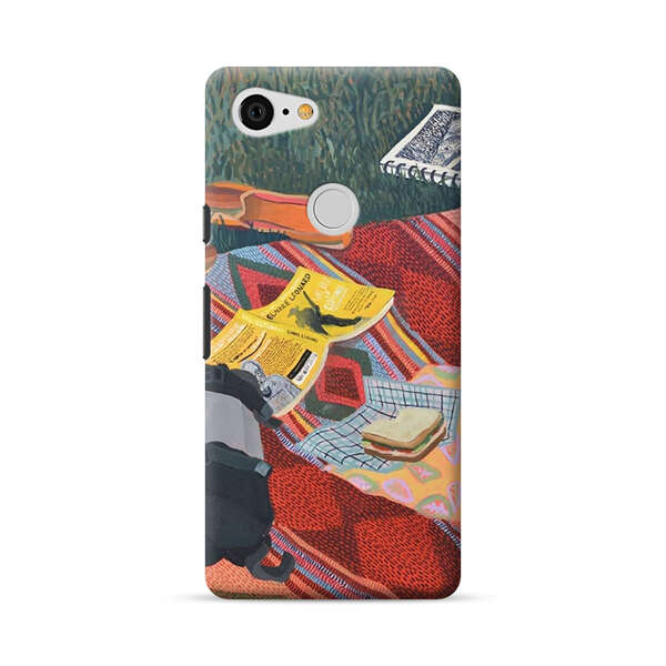 Charming Picnic Scene with Blanket and Food Google Pixel 3 XL Hard Case