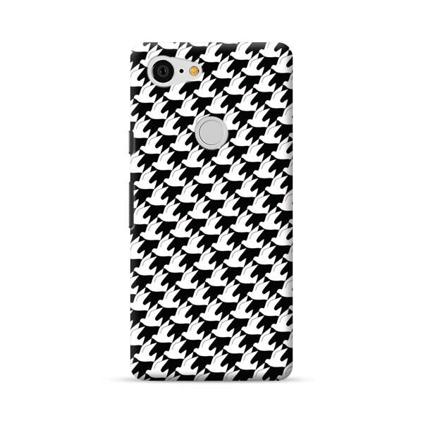 Classic Black and White Houndstooth Pattern Google Pixel 3 XL Hard Case