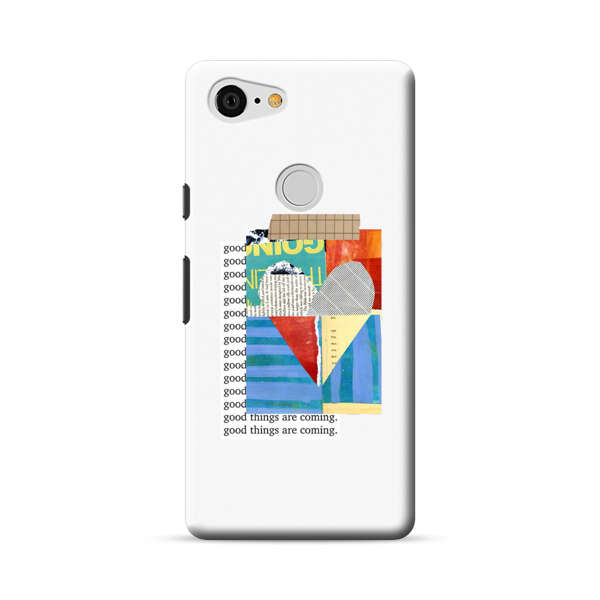 Colorful Abstract Collage with Geometric Shapes Google Pixel 3 XL Hard Case