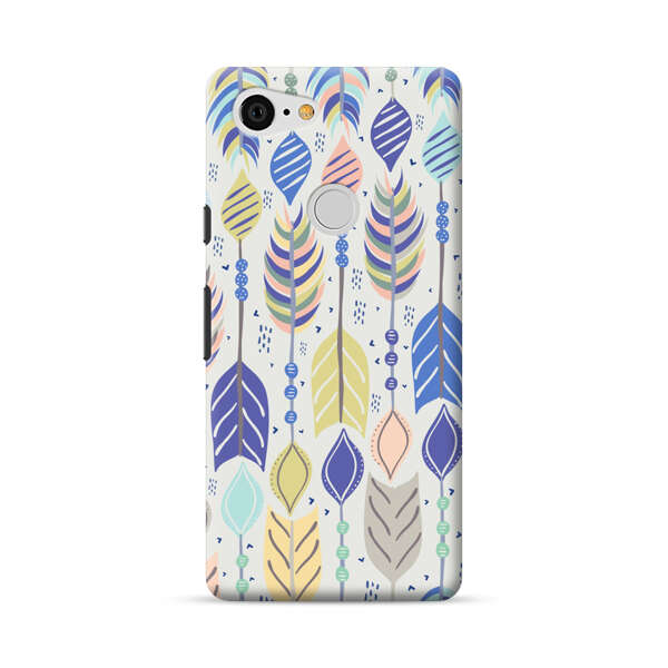 Colorful Feathers Pattern Pastel Google Pixel 3 XL Hard Case