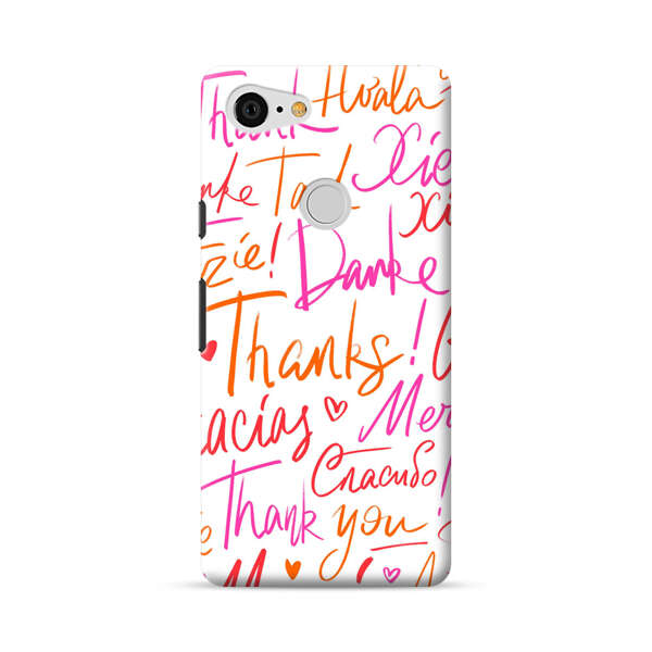 Colorful Thank You Multilingual Pattern Google Pixel 3 XL Hard Case