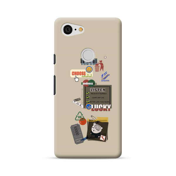 Creative Collage of Motivational Elements Google Pixel 3 XL Hard Case