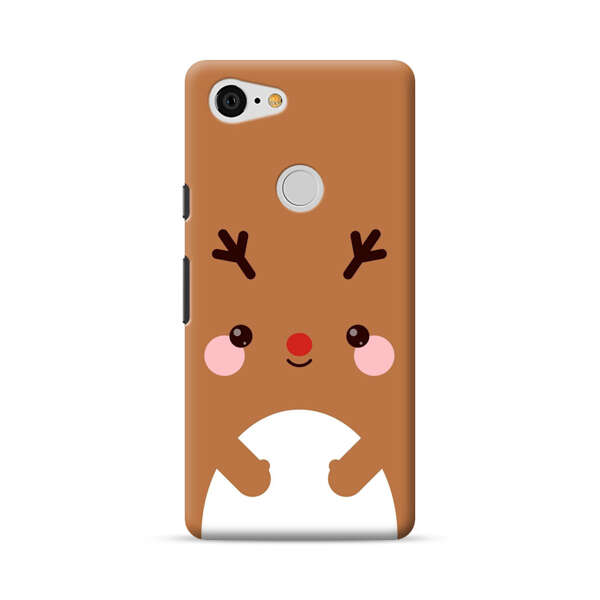Cute Minimalist Reindeer Cartoon Google Pixel 3 XL Hard Case